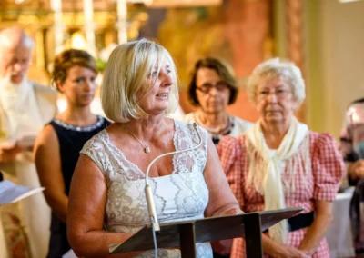 Laudatio bei kirchlicher Trauung in der St. Martin Dorfkirche in Germering nahe Muenchen.