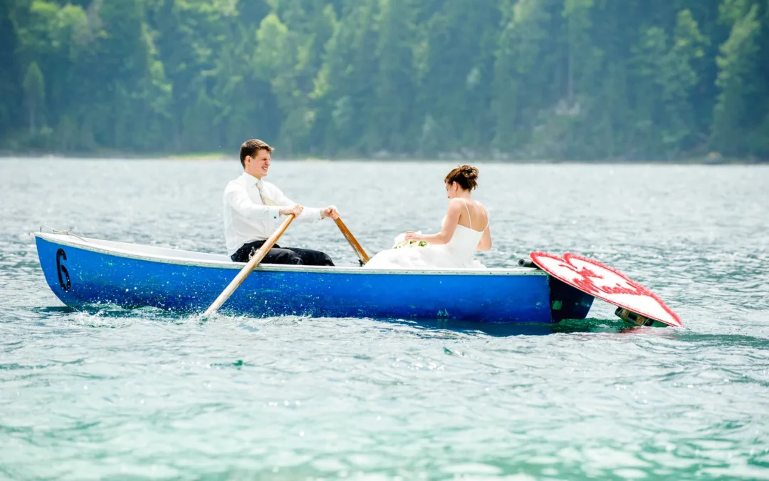 Hochzeit am Eibsee – Ja-Wort mit Rudertraining inklusive